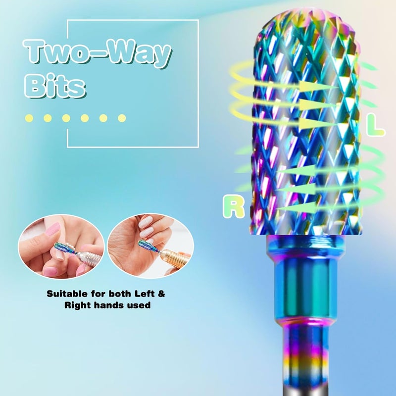 Rolokit 6PCS Nail Drill Bits Set with Cleaning Brush, 3/32 inch Professional Tungsten Carbide Nail Bits Cuticle Efile Nail Drill Bits, Remover Bits for Acrylic Gel Nail Tech Manicure Pedicure, Home Salon - Image 4
